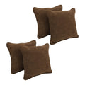 Blazing Needles Corded Microsuede Throw Pillow, 18", Chocolate 4 Count