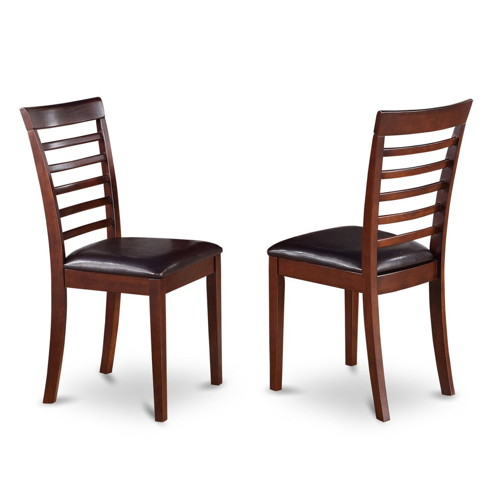 East West Furniture DUML7-MAH-LC Dudley 7 Piece Room Furniture Set Consist of a Rectangle Dining Table and 6 Faux Leather Upholstered Chairs, 36x60 Inch