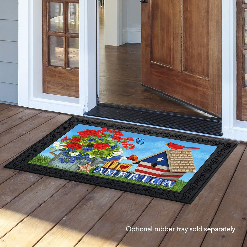 Briarwood Lane I Love America Patriotic Doormat Indoor Outdoor 30' X 18'