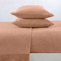 4 Piece Jersey Knit Full Cotton Blend Orange Sheet Set | Ultra-Soft T-Shirt Jersey Bedding Sheets & Pillowcases | Heathered, Bre