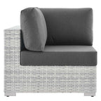 Modway Convene Outdoor Patio Corner Chair, Light Gray Charcoal
