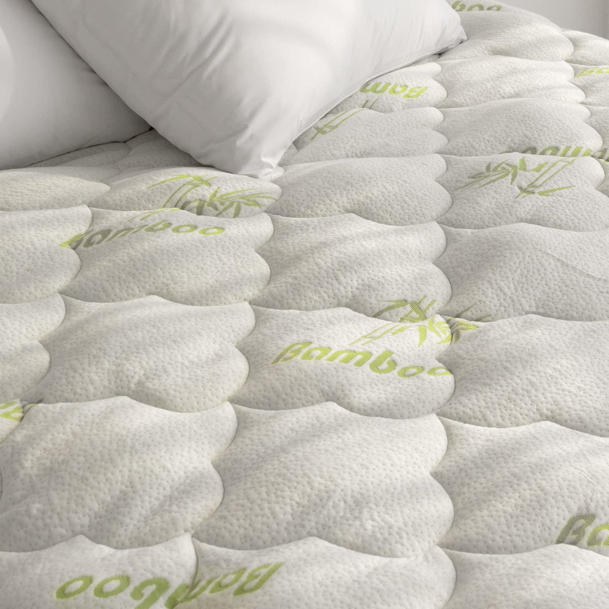 Bamboo Mattress Pad Twin Air Mattress Topper Cover, Twin Size Quilted Fitted Mattress Pad, Super Soft Breathable And Noiseless Bamboo Pillow Top Mattress Topper Fits Up To 16 Inch Air Mattress