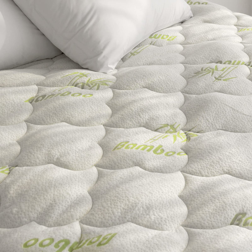 California King Air Mattress Pad, Thick Quilted Mattress Topper Cal King, Soft Breathable And Noiseless Down Alternative Fiber Pillow Top Mattress Cover With Deep Pocket Fits Up To 23 Inch Mattress