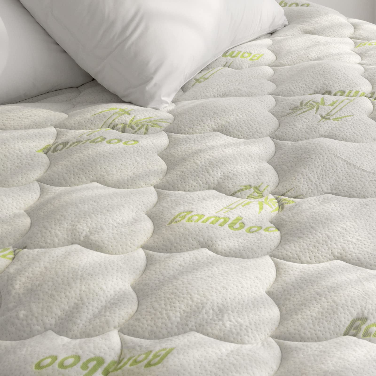 California King Air Mattress Pad, Thick Quilted Mattress Topper Cal King, Soft Breathable And Noiseless Down Alternative Fiber Pillow Top Mattress Cover With Deep Pocket Fits Up To 23 Inch Mattress