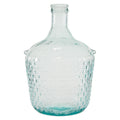 Deco 79 Recycled Glass Handmade Spanish Vase with Bubble Texture, 10 x 10 x 17, Blue