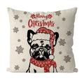 Gagec Christmas Pillow Covers 18X18 Inch French Bulldog Dog Throw Pillow Covers Xmas Winter Pillowcase Dog Christmas Decorations