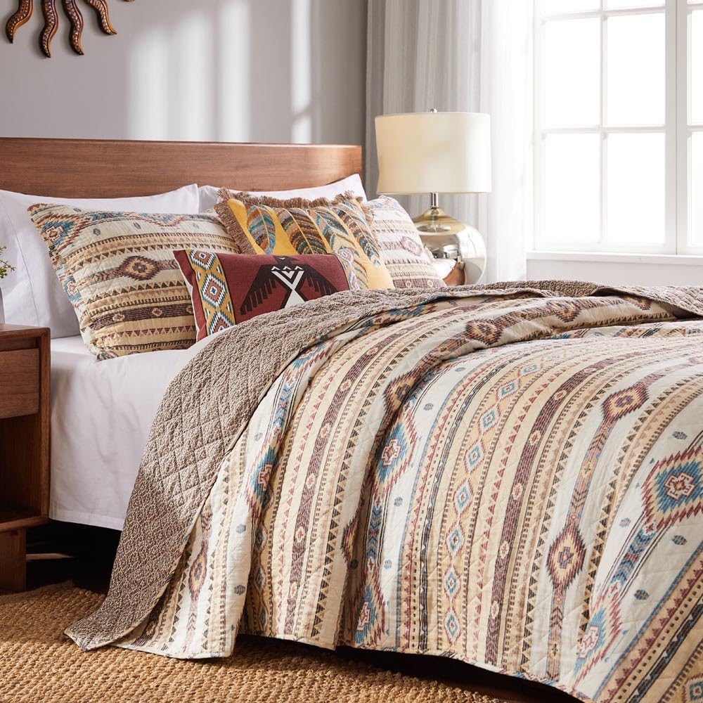 Barefoot Bungalow Phoenix Quilt Set, Full/Queen, Tan,Gl-1904Cmsq