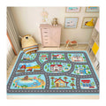 Kids Rug Car Rugs Play mat Carpet for Kids Toy Cars for Playroom Classroom Kids Room, Educational Area Rugs with Non-Slip Road T
