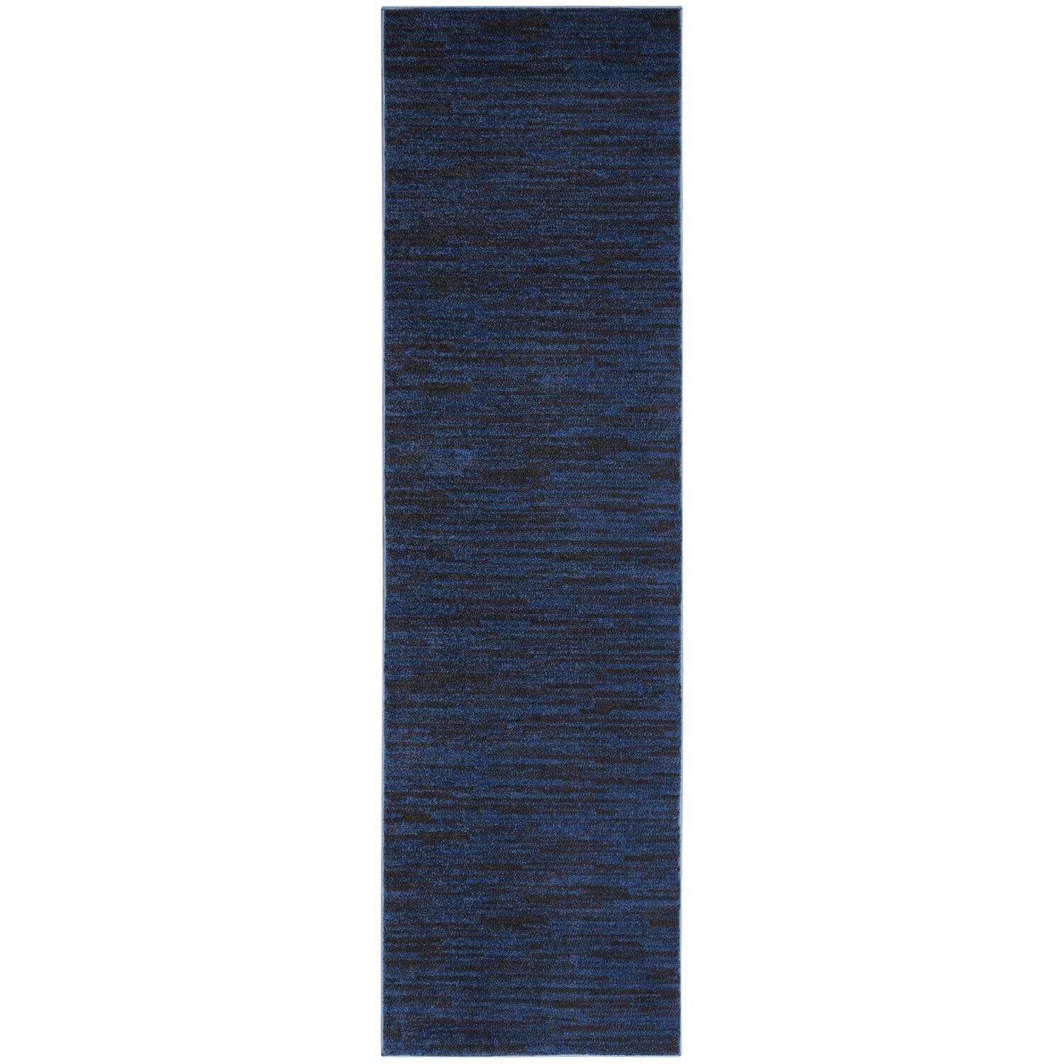 Nourison Essentials Indoor/Outdoor Midnight Blue 2'2' X 10' Area Rug, Easy Cleaning, Non Shedding, Bed Room, Living Room, Dinin