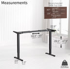 Vivo Electric Sit Stand Desk Frame, Dual Motor Memory Controller Height Adjustment, Frame Only, Black, Desk-E-200B