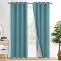 XWZO 100% Blackout Curtains - Thermal Insulated Black Liner Curtains, Noise Reducing and Heat Blocking Drapes for Hall and Studi