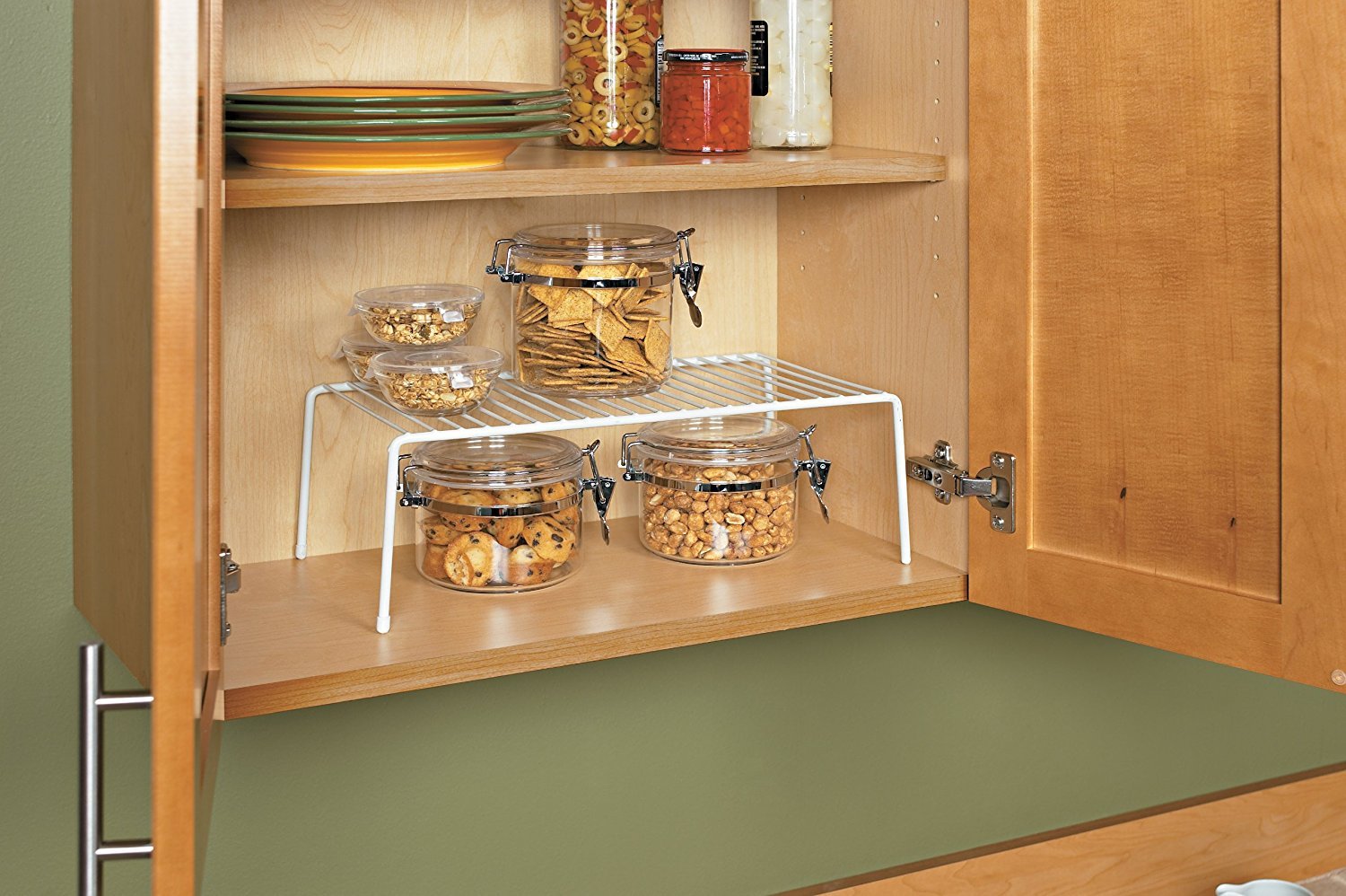 Indian Decor 4114 Kitchen Organizer/Cabinet Shelf/Kitchen Storage Solution/Cabinet Organizer/Cupboard Organizer  White