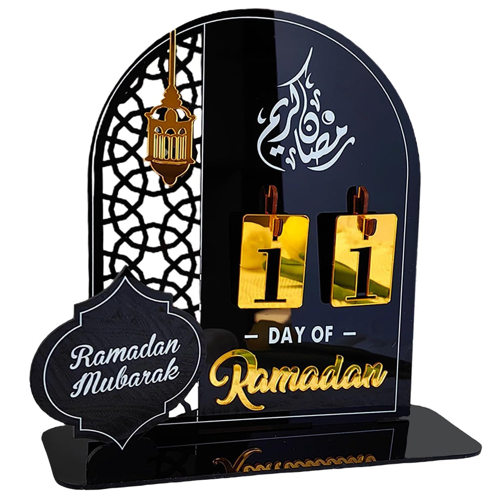 SEAHUISTAR Ramadan Advent Calendar Acrylic Eid Countdown Calendars 30 Days Til Eid Lantern Eid Mubarak Ornament table decor for 