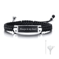 Cremation Memorial Urn Bracelet,Stainless Steel Cremation Manmade Braided Urn Bracelet Keepsake Urn Bracelet for Ashes, Free Fil