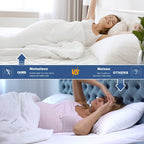GRT Twin Size Quilted Waterproof Mattress Pad, Breathable Cotton Protector, Fits Up to 18" Deep, Dust Proof
