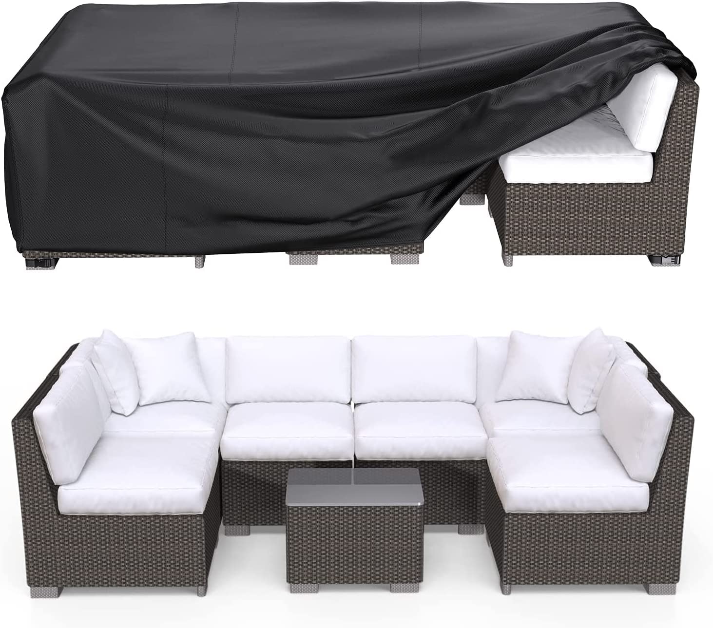 Brosyda Patio Furniture Covers, Heavy Duty 600D Outdoor Furniture Cover Waterproof, Sectional Sofa Set Covers Table And Chair Se