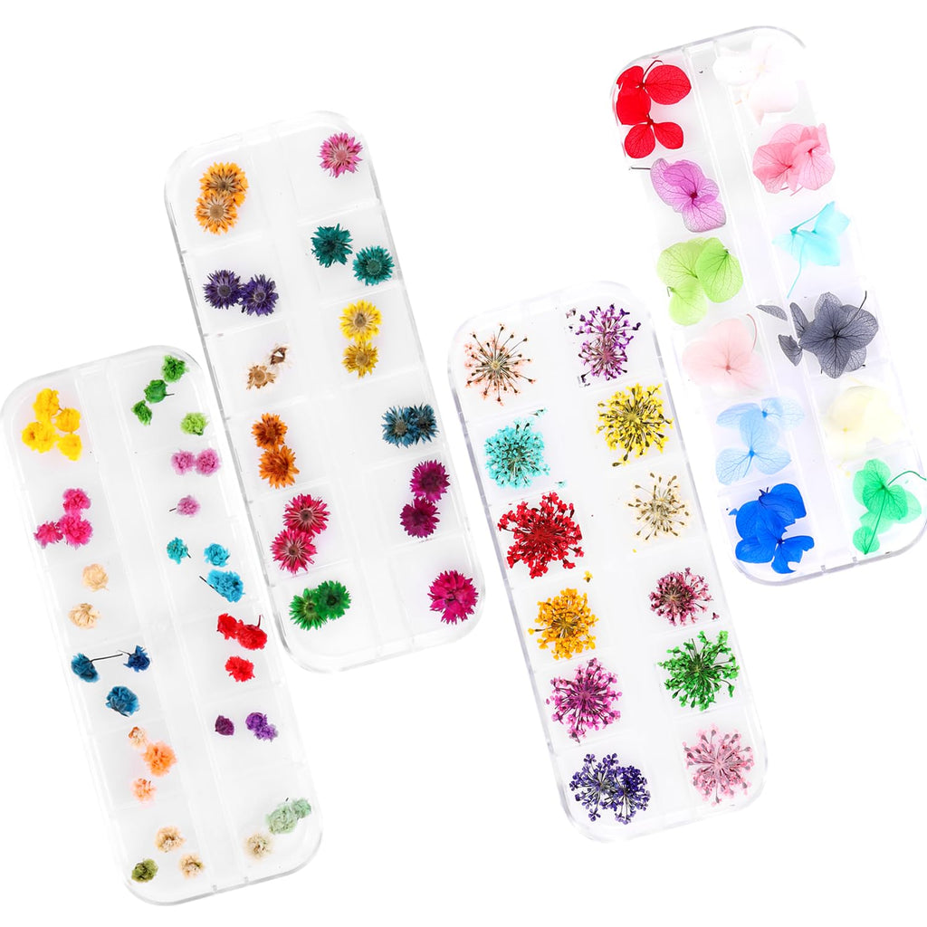 108PCS Dried Flowers for Nail Art - Lovely Natural Flower Nail Art, Nail Art Accessories Kits, Dried Flowers for Resin Molds, YW