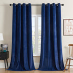 Joydeco Royal Blue Velvet Curtains 108 Inches Long, Luxury Grommet Blackout Curtain 2 Panels, Thermal Insulated Privacy Room Dar