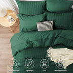 Cozylux Full Seersucker Comforter Set With Sheets Emerald Green Bed In A Bag 7-Pieces All Season Bedding Sets With Comforter, Pillow Sham, Flat Sheet, Fitted Sheet, Pillowcase