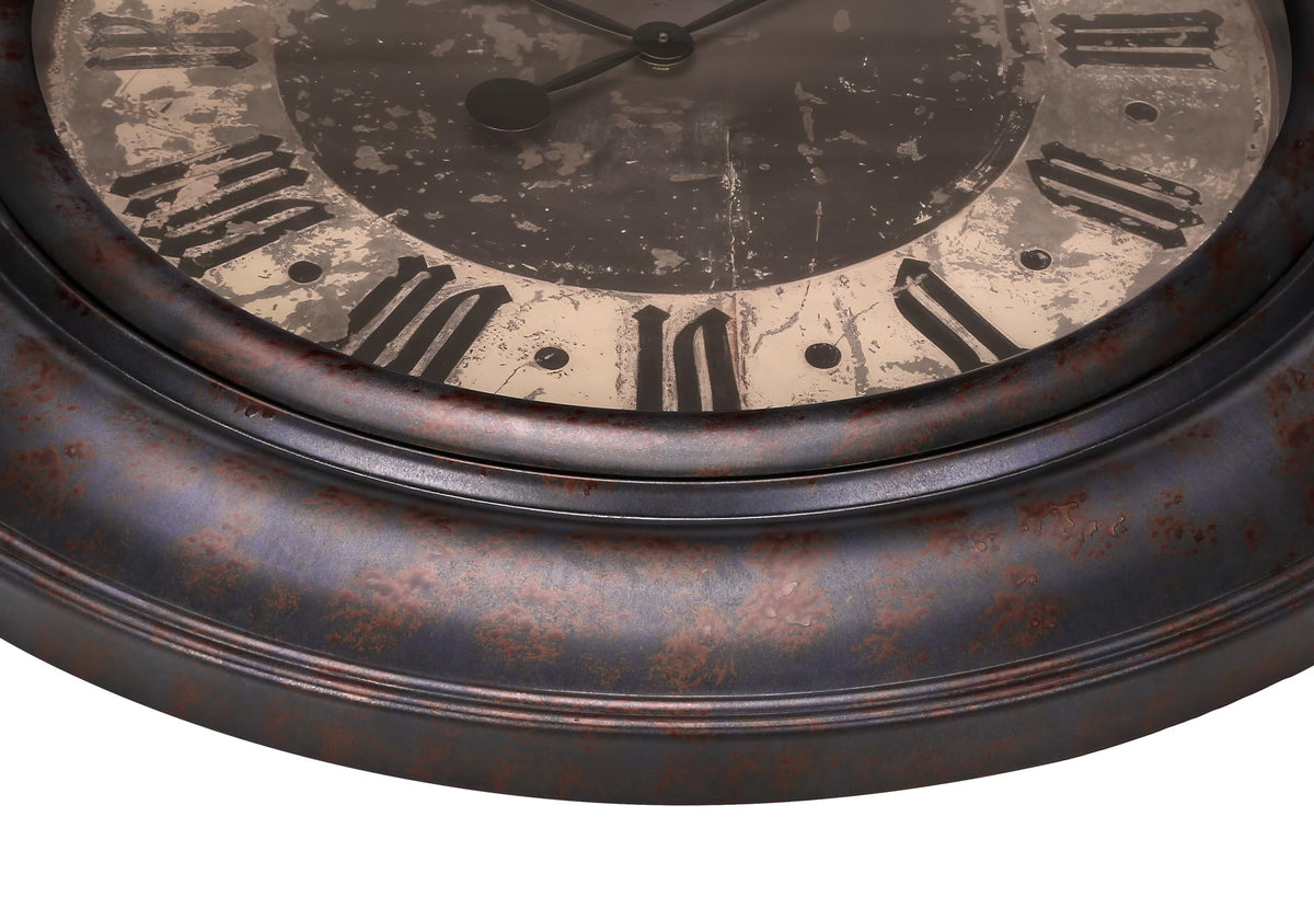 Monarch Specialties I 9027 Clocks, 30' Round, Large Oversized, Wall Clock, Brown, Transitional