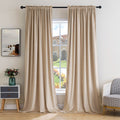 Miulee Camel Beige Velvet Curtains Thermal Insulated Blackout Curtain Drapes For Bedroom Living Room Darkening 108 Inches Long Curtains Panels Rod Pocket Set Of 2