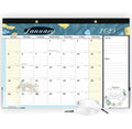 Saiwiimody Desk Calendar 2025 With Plastic Cover 18 Months January 2025 To June 2026 Desktop Calendar Thick Paper With Clear Cor