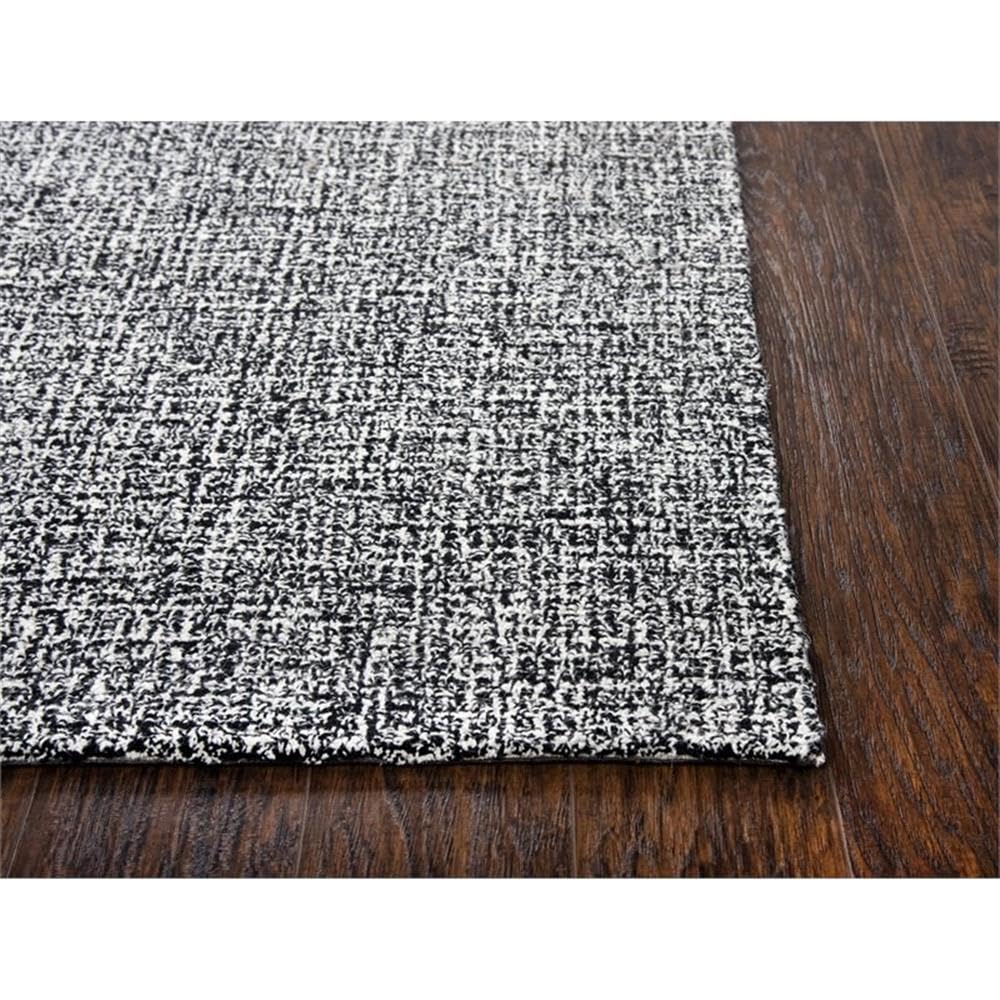 Overstock London Abstract/Tweed Wool Hand-Tufted Rug Charcoal 2'6" X 8' 8' Runner Runner Rectangle