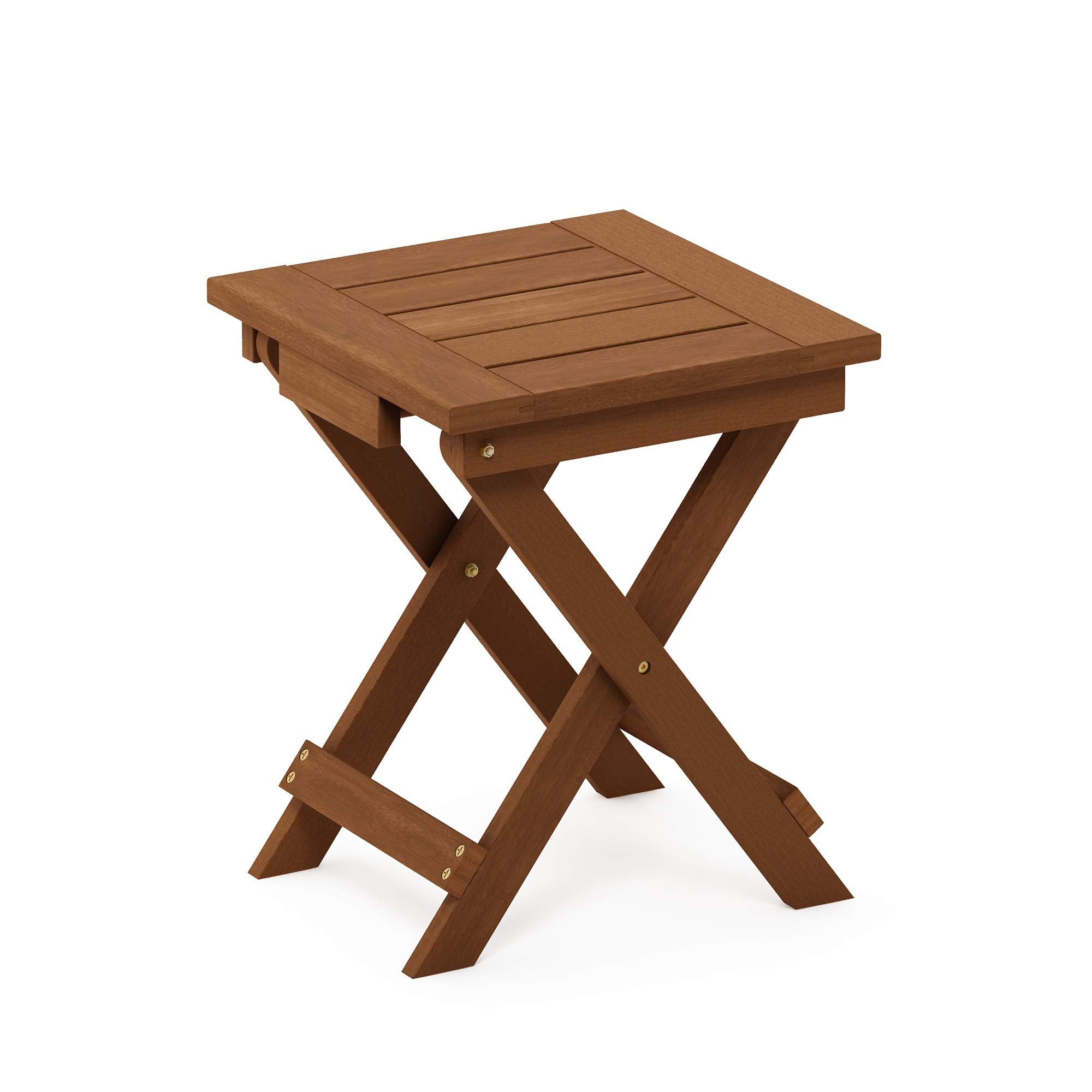 Furinno FG18556 Tioman Hardwood Patio Furniture Outdoor Folding Table Small, Natural