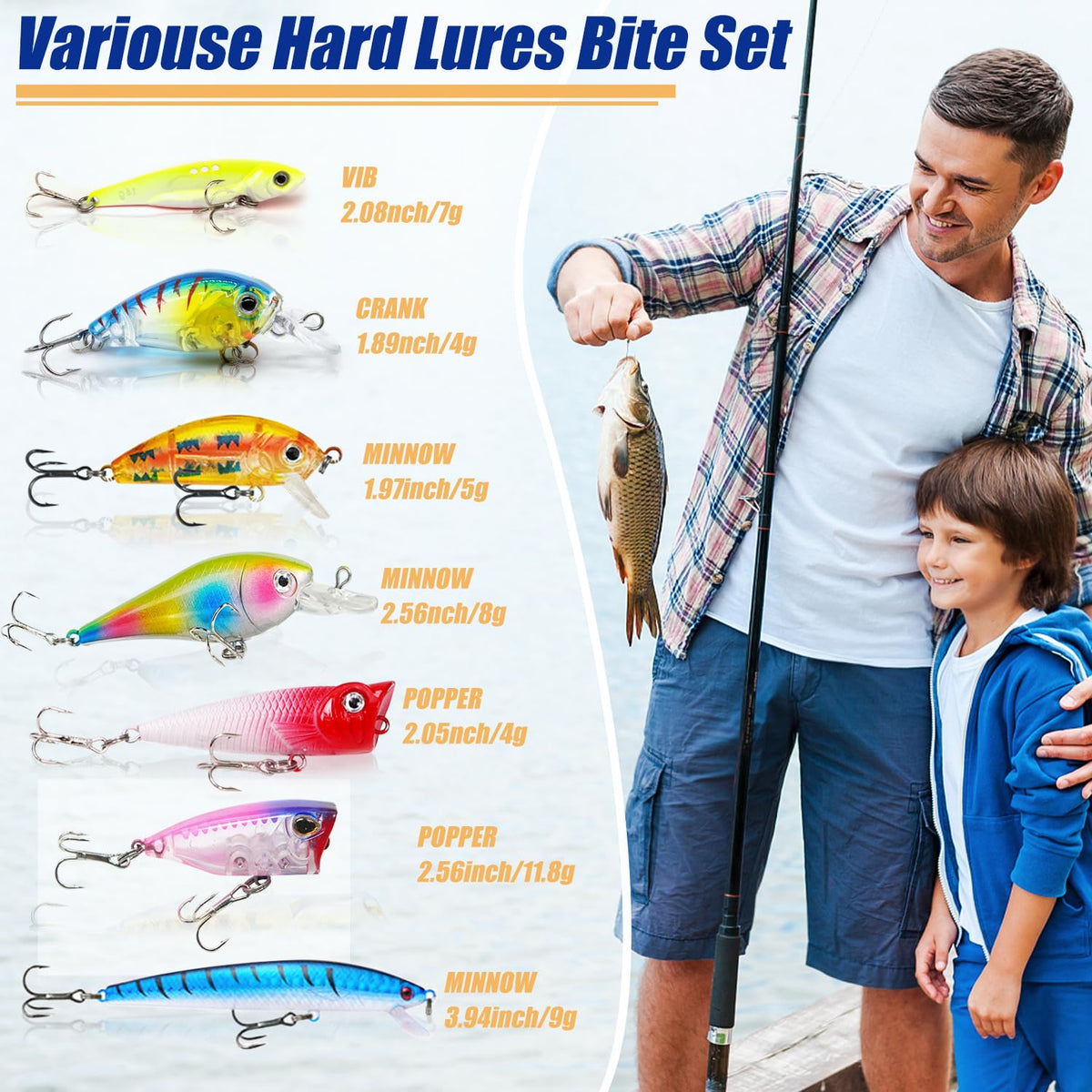 Fishing Advent Calendar 2024 Adult Men Teen Boys, 24 Day Fishing Lure Countdown Calendar With Spoons Minnow Popper Crankbait Vib