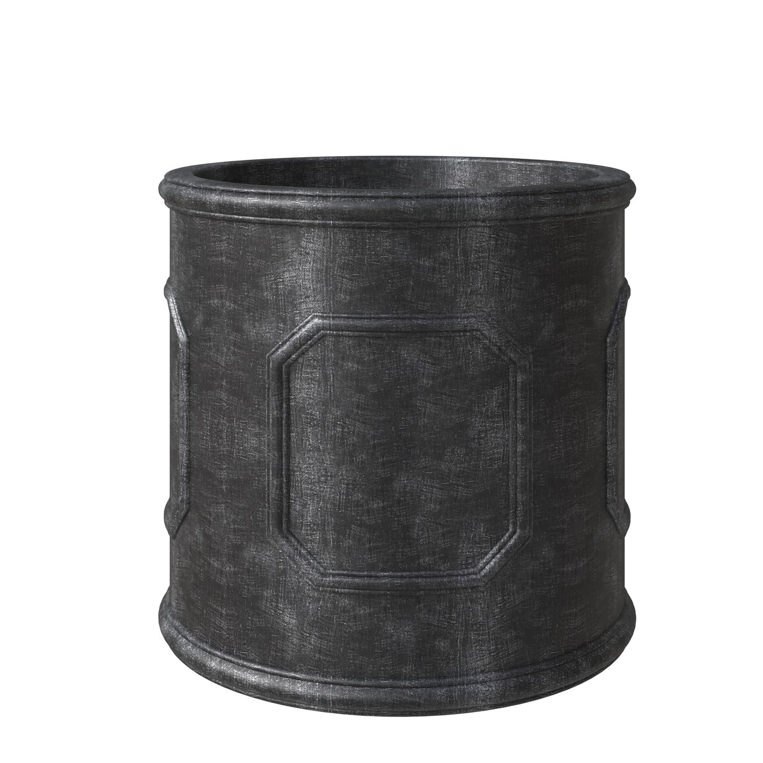 Meadow Series Fiber Stone Planter in Black 21.7 Dia, 21.7 HIgh