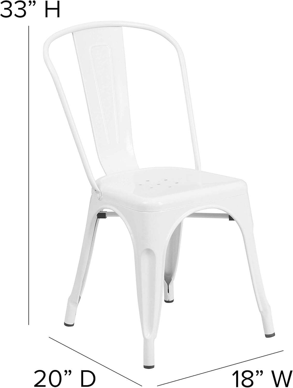 Commercial Grade 31.5 Square White Metal Indoor-Outdoor Table Set with 4 Stack Chairs