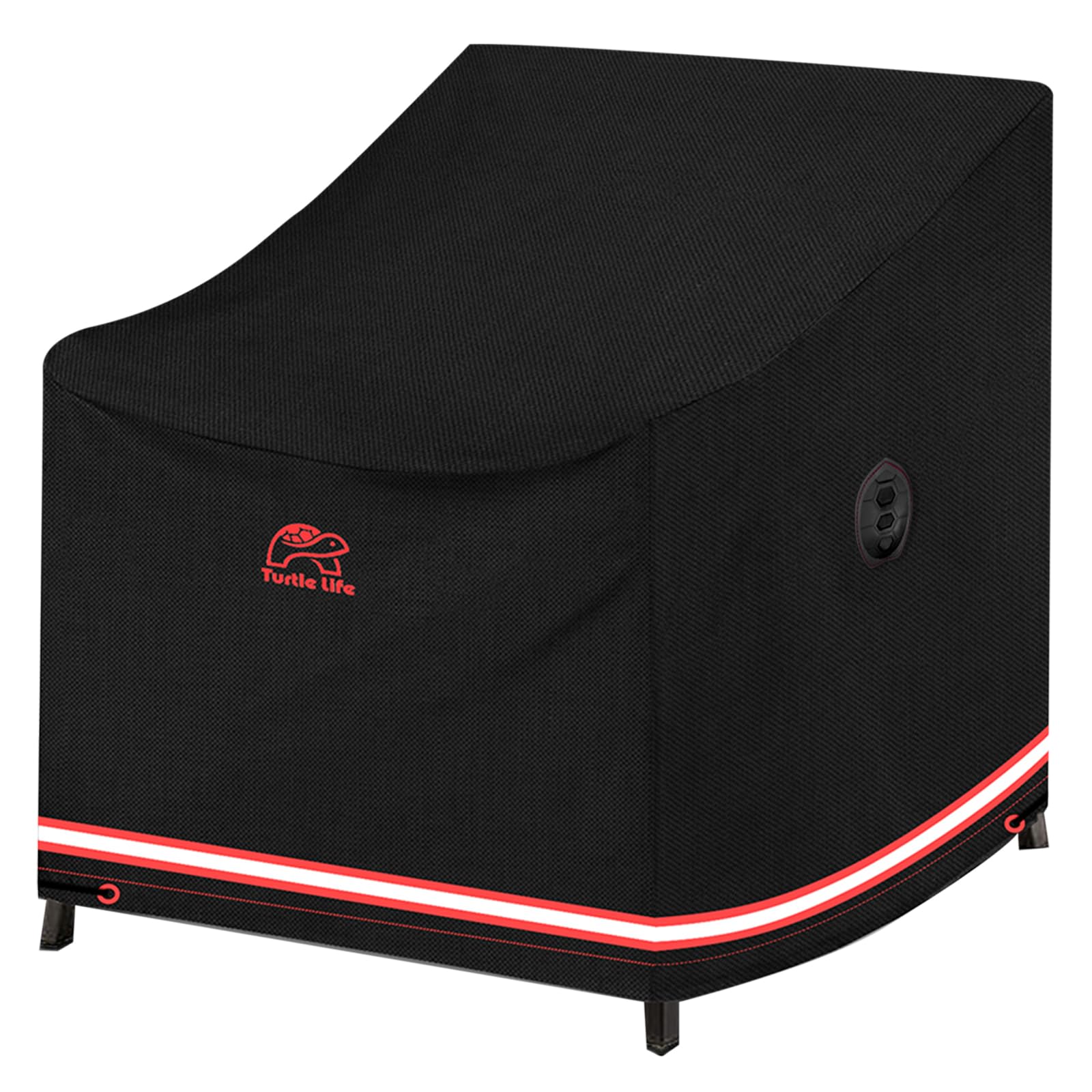 Turtle Life Patio Chair Cover, Heavy Duty Durable Waterproof Outdoor Lawn Armchair Deep Single Sofa Cover, Anti-Fading Cover For Chair, Black, 35' W X 38' D X 30' H