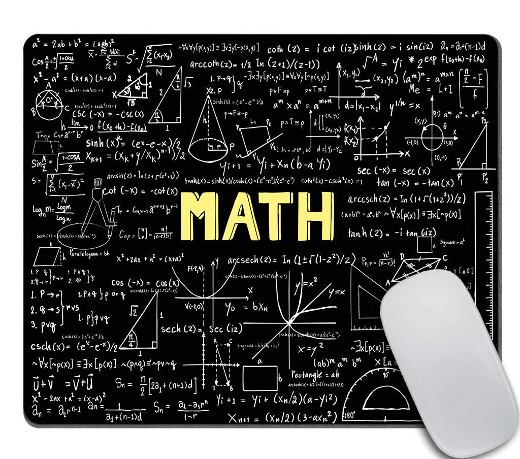 Amcove Cute Rectangle Mouse Pad Custom, Mathematics Formulas Mousepad Non-Slip Rubber Gaming Mouse Pad Rectangle Mouse Pads For