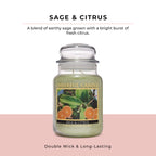 A Cheerful Giver - Sage & Citrus Scented Glass Jar Candle (24 Oz) With Lid & True To Life Fragrance Made In Usa