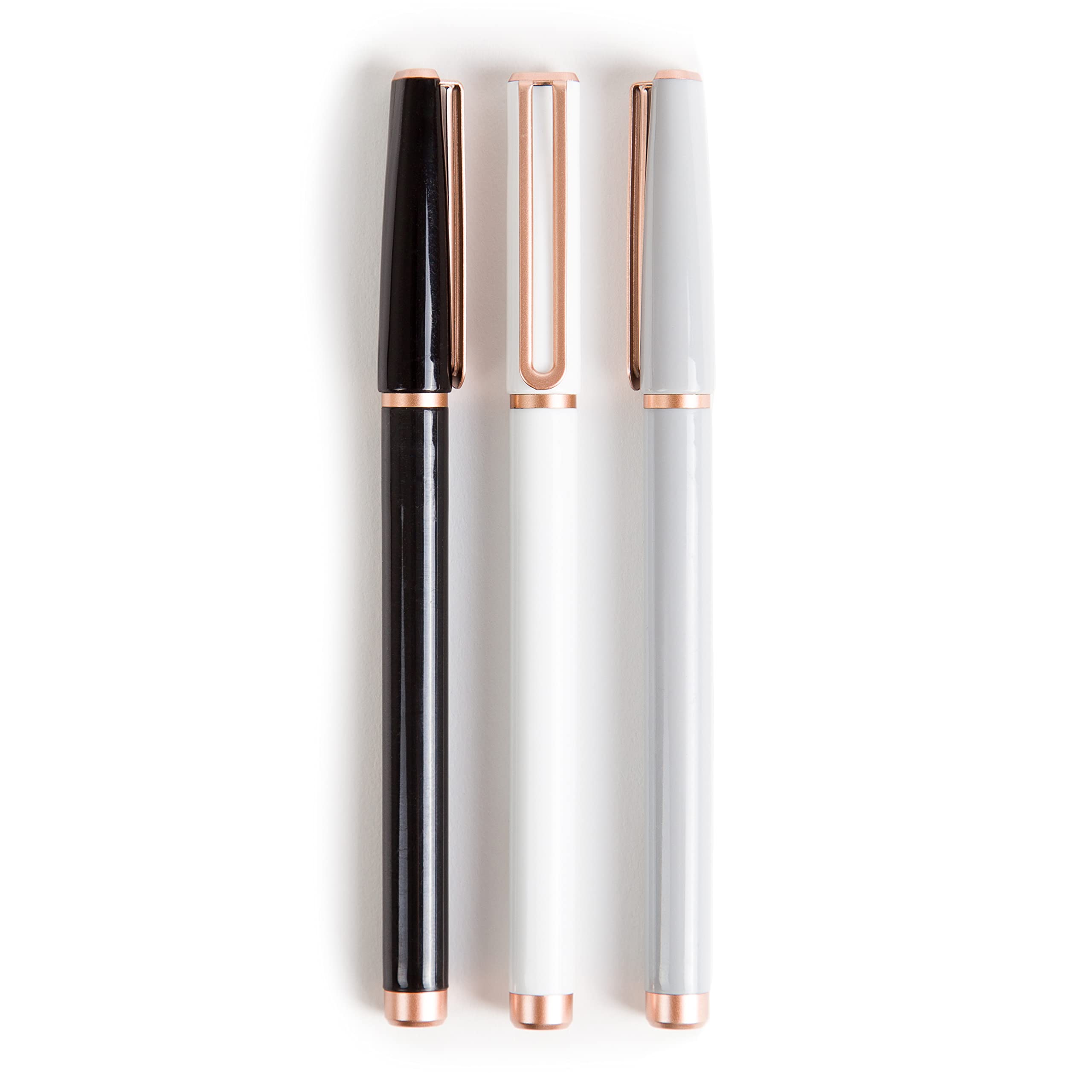 U Brands Classic Catalina Felt Tip Pens, Office Supplies, Soft Touch Barrel, Rose Gold Accents, Medium Point, 1.0Mm, 3 Count