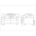Lorell Mahogany Finish Reception Loveseat - 55 x 31.5 x 34.5 - 1 Each