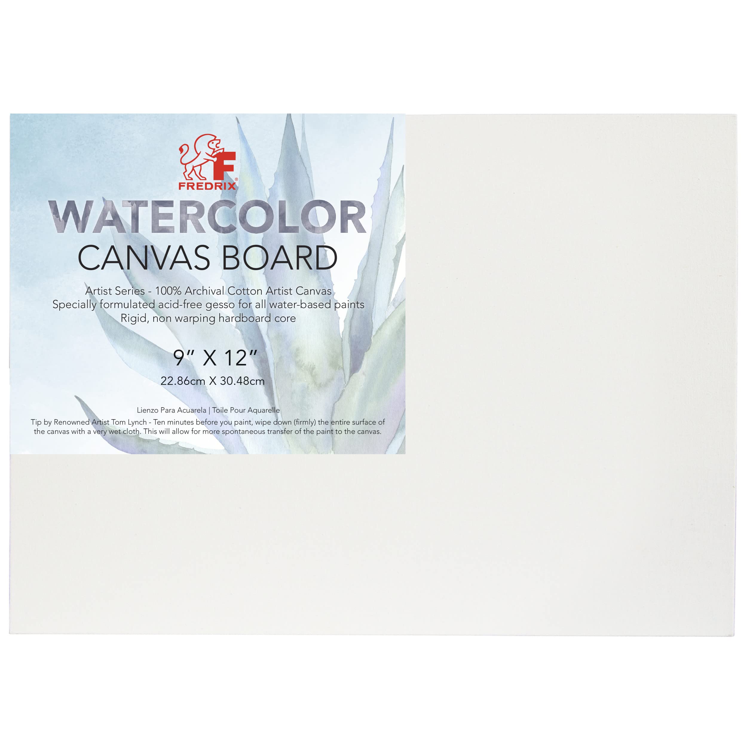 Fredrix Artist Series Watercolor Archival Canvas Board, 9 x 12, White