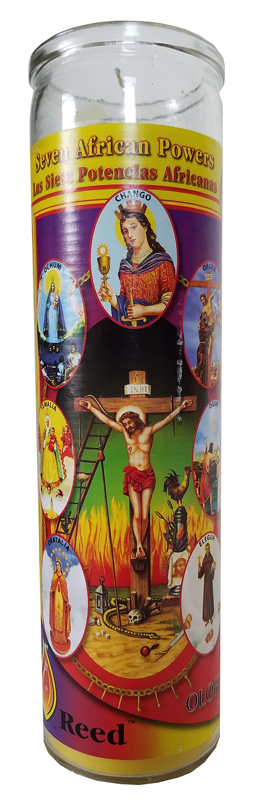 Staci19 Seven African Powers (Las Siete Potencias Africanas) Yellow Pillar Devotional Candle