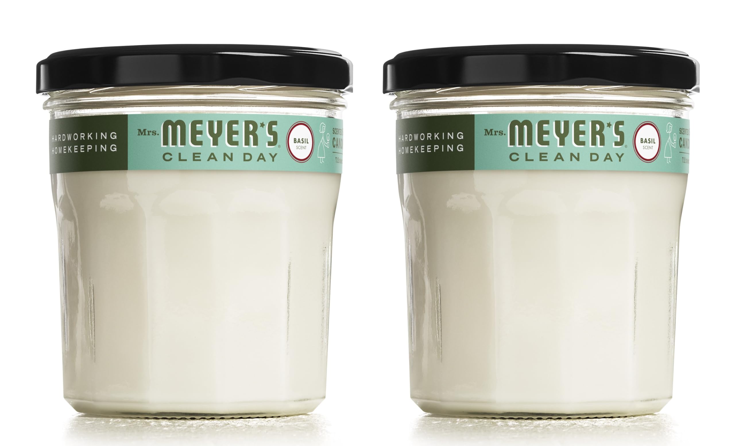 Mrs. Meyer s Clean Day Scented Soy Candle, Large Glass, Basil, 7.2 oz, (Pack of 2)