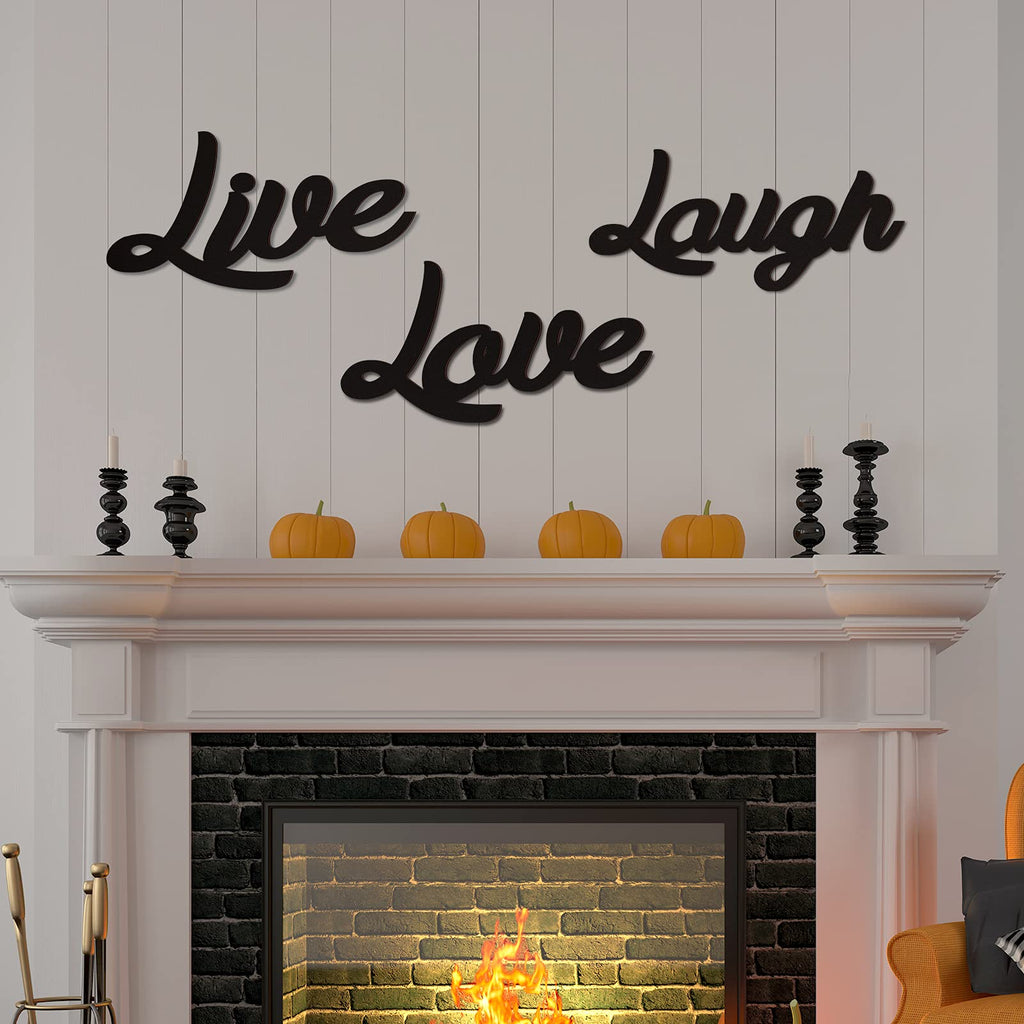 3 Pieces Wooden Cutout Sign Rustic Wood Word Sign Decorative Wooden Block Word Signs Wooden Letter Sign Freestanding Wood Sign F