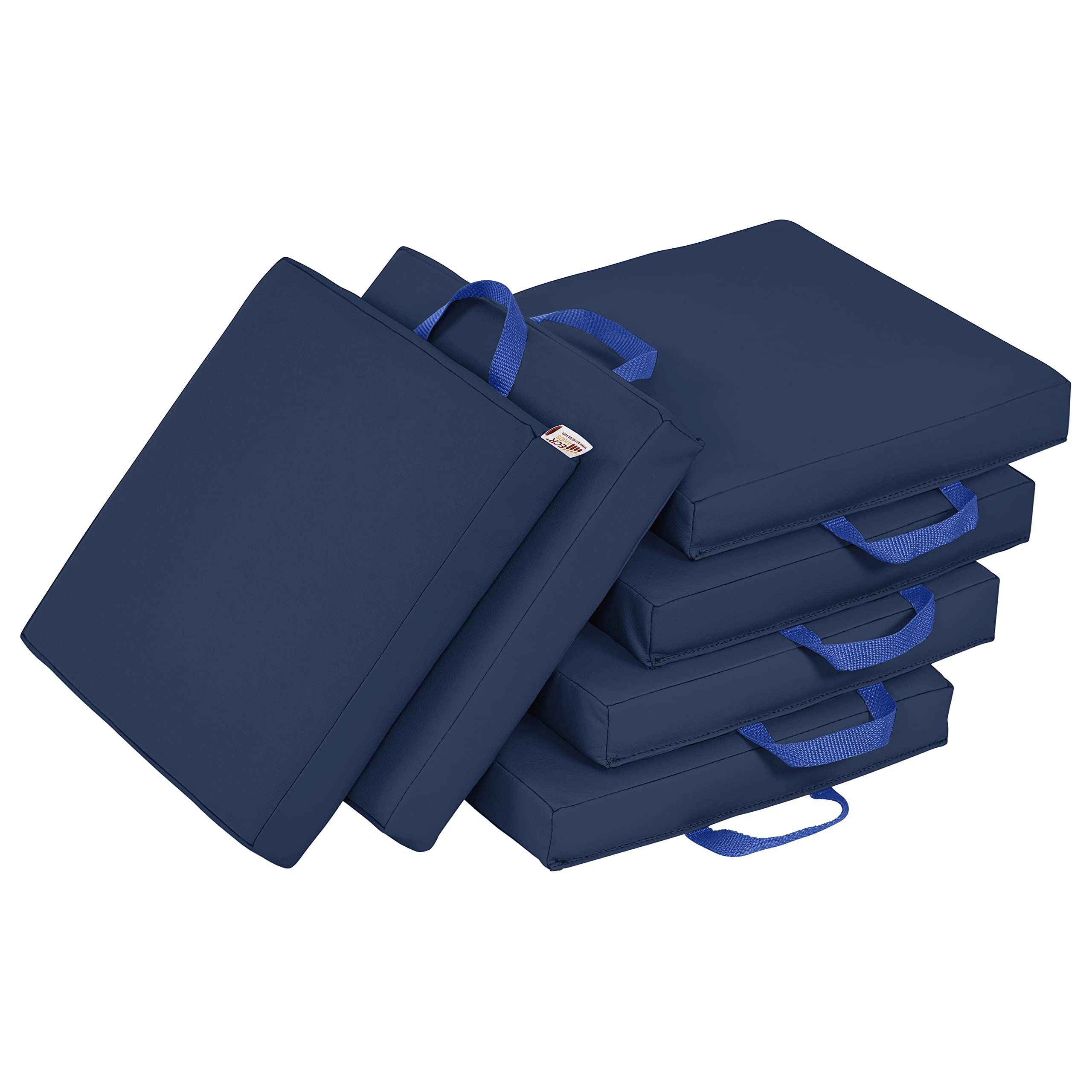 ECR4Kids SoftZone Floor Cushions, Square Flexible Seating, Navy 6 Count