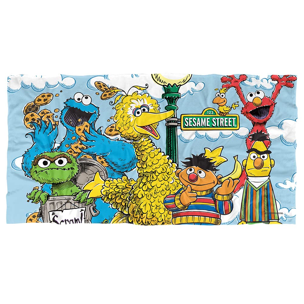 Trevco Sesame Street Retro Gang Officially Licensed Beach Towel 30 X 60
