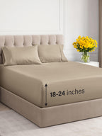 Extra Deep Pocket Cal King Sheets - 4 Piece Breathable & Cooling Bed Sheets - Hotel Luxury Bed Sheet Set - Soft, Wrinkle Free & Comfy - Easily Fits Extra Deep Mattresses - Deep Pocket Cream Sheets Set