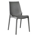 LeisureMod Kent Modern Outdoor Stackable Dining Chair, Grey