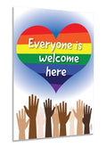 Zoco - Everyone Is Welcome Here Poster, 12 X 18 In. (Laminated), Diversity Poster For Classroom, Multicultural Equality, Kindnes