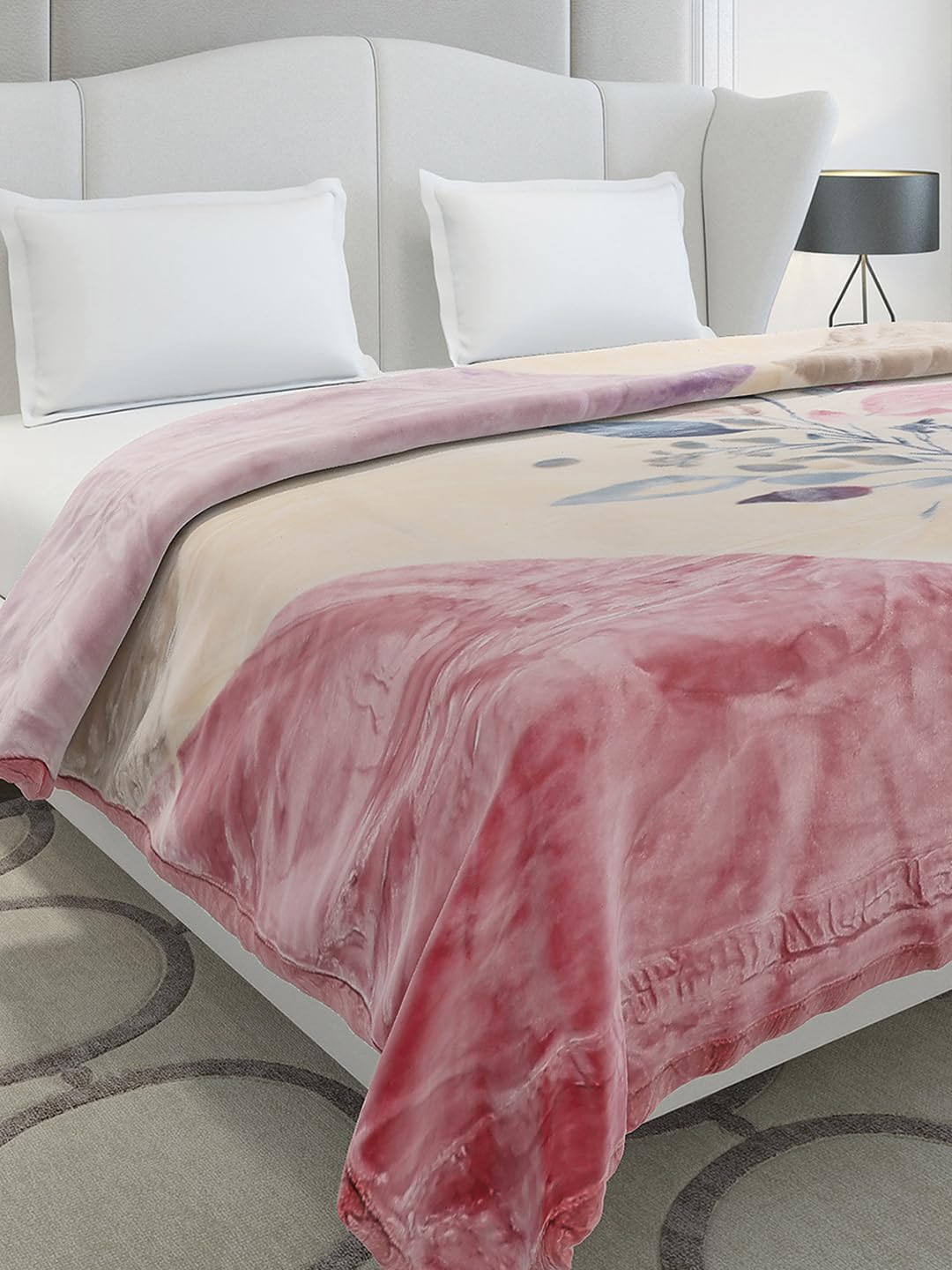 Monte Carlo Double Bed Heavy Winter Blanket Vista Plus 2 Ply with Emboss One 900 GSM | 5 KG, (240x220 CM), Beige
