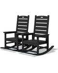 SERWALL Outdoor Rocking Chair Set of 2, Oversized Rocking Chair with Footboard for Adults, HDPE All Weather Resistant, 350lbs We