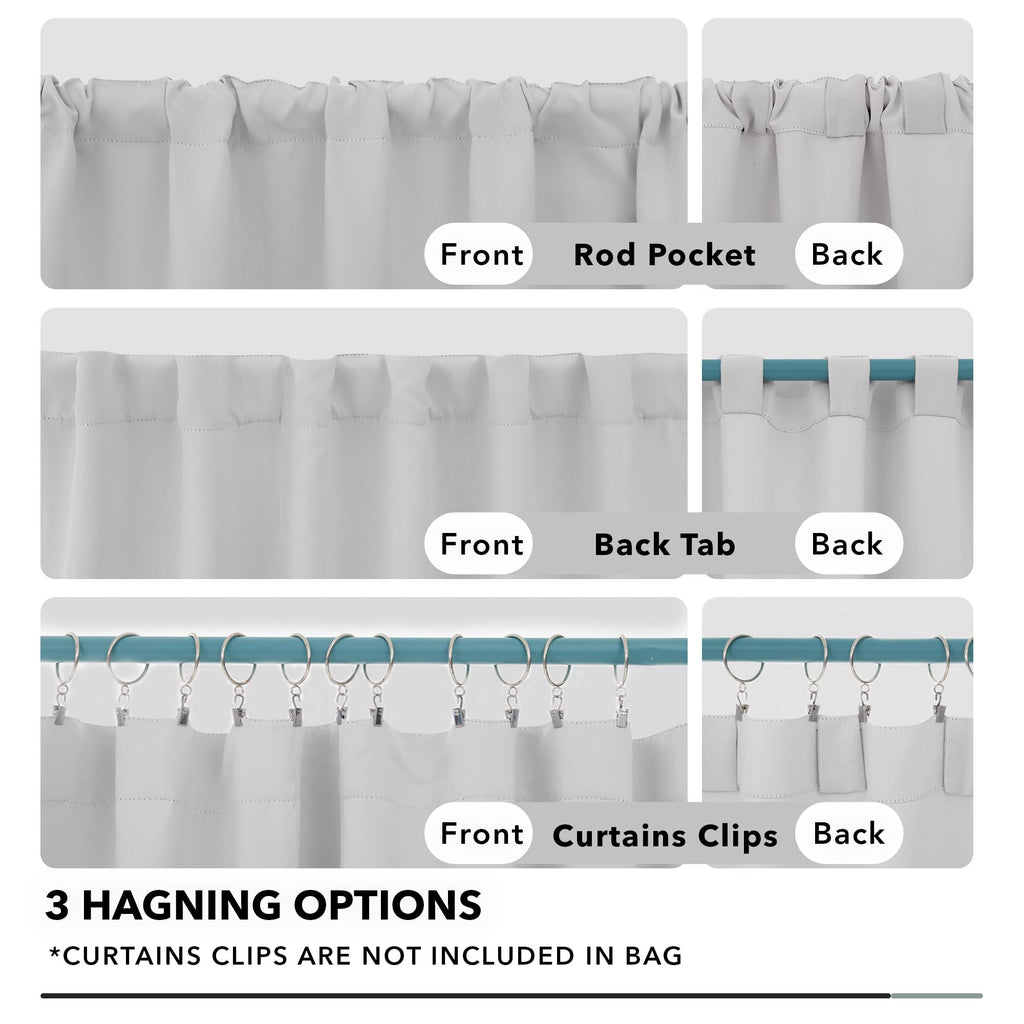 Deconovo Room Darkening Curtains, Back Tab And Rod Pocket Curtains Blackout Curtains - Thermal Insulated For Bedroom, Windows 52X72 Inch, Platinum, 2 Panels
