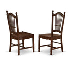 East West Furniture Cado7-Mah-W Capri 7 Piece Set Consist Of A Rectangle Wooden Table And 6 Dining Room Chairs, 36X60 Inch, Mahogany