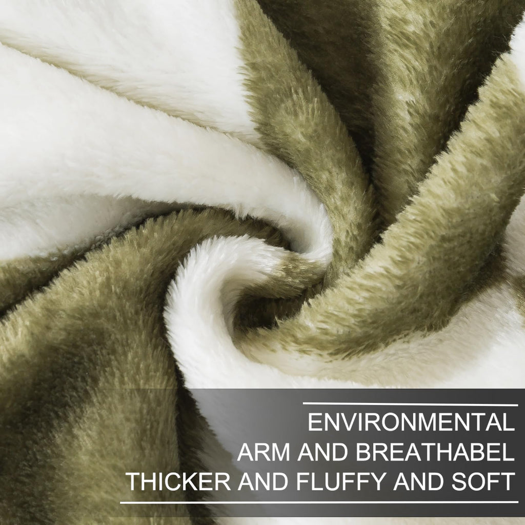 Checkered Twin Size Blanket,Premium Lightweight Anti-Static 66X90 Inches Sage Green Throw Blankets For Twin/Twin Xl Extra Long Bed,Couch, Sofa, Chair, Camping, Picnic,Sage Green